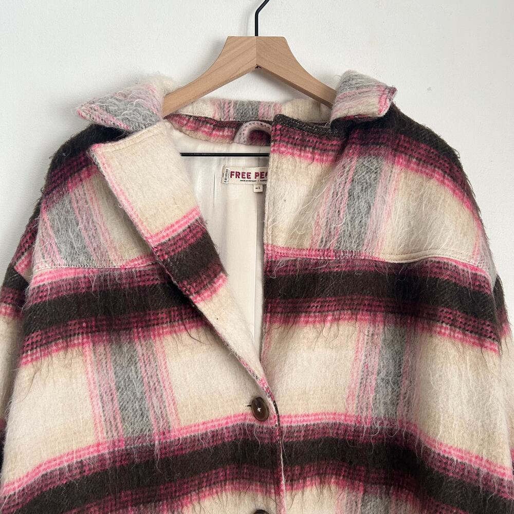Free People  Pressley Fringe Striped Coat Cream Size M/L - Picture 5 of 10